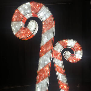 Outdoor Christmas Decoration <b>Candy</b> <b>Cane</b> Led Sculpture 3d Ip65 Rated Customizable Color Led Light Display - Product Image 1