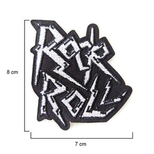 Patch brodé thermocollant avec logo Rock and Roll pour vêtements personnalisés - Product Image 5