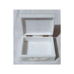 High Quality Beautiful White Mother of Pearl Inlay Marble Jewelry <b>Gift</b> <b>Boxes</b> for Arabian <b>Eid</b> Festival White Mop Marble Box - Product Image 3