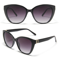 Lunettes de soleil classiques surdimensionnées de style œil de chat avec monture à accents métalliques, vente en gros, lunettes de soleil de haute qualité, stock, UV400, unisexe