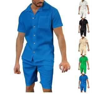High Quality 2 Piece <b>Mens</b> <b>Shorts</b> Tracksuit Solid Color <b>Loungewear</b> <b>Men</b> Clothes Sets <b>Shorts</b> Sleeves - Product Image 1