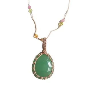 도매 유행 Aventurine ine 옥 귀중 한 보석 여성을위한 전기석 Citrine Peridot 귀중 한 구슬 목 체인