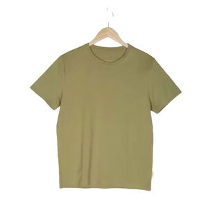 T-shirt basique en coton uni pour homme, toucher doux, prêt pour l'étiquetage privé, vente en gros - Product Image 1