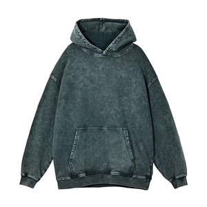 Vêtements de mode personnalisé déchiré Streetwear Style pull en détresse à capuche coton polaire hommes lavé à l'acide à capuche - Product Image 2