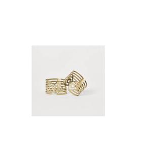 Rond de serviette en métal finition bronze rustique pour la décoration de table à manger de ferme parfait pour la célébration du dîner de mariage - Product Image 1