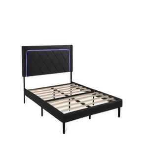 Letto <span class=keywords><strong>Matrimoniale</strong></span> Moderno di Lusso in Velluto Nero, Imbottito, per Arredamento Camera da Letto d'Hotel - Vendita all'Ingrosso - Product Image 2