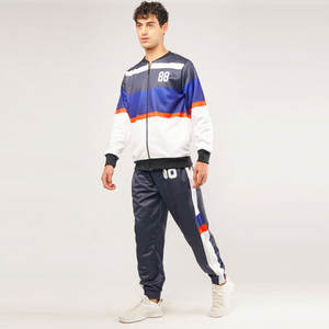 2026 Winter Men's Polyester Fleece Tracksuit 2-Piece Set Front Zipper Hoodie & Jogger <b>Pants</b> Plus Size OEM Custom Sportswear - Product Image 2