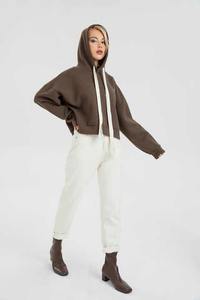 Sweat-shirts en coton de qualité pour femmes, logo personnalisé, style streetwear, vêtements de sport, longueur standard, hiver, appliques brodées, respirant - Product Image 3