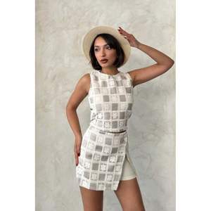 Blusas y Camisas para Mujer Topshow, Diseño a Cuadros con Piedras, Crochet, Moda al por Mayor - Product Image 1