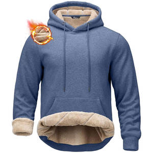 Custom 100% Cotton <b>Sherpa</b> Fleece Lined Pullover Hoodie Fast Drying French Terry Activewear for Winter Low MOQ Wholesale - Product Image 5