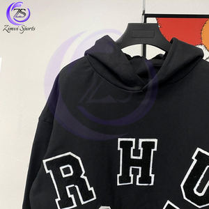 Nouveautés entièrement personnalisés Sweats à capuche pour hommes en coton respirant avec broderie chenille surdimensionnée et vintage de haute qualité - Product Image 3