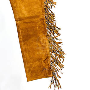 Pantalons en cuir suédé à franges lavées, fabrication en usine, vente chaude, vente en gros, fabrication de qualité supérieure, pantalons en cuir suédé à franges pour hommes - Product Image 4