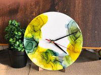 Jam Dinding Resin HOME ASSISTANT Ukuran Sesuai Pesanan Desain Modern Baterai Dioperasikan Dekorasi Rumah Pernikahan Diwali Buatan Tangan Mewah