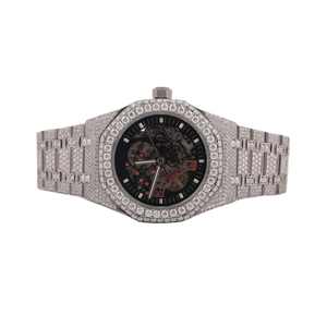 Reloj de Diamantes de Lujo para Rapero Hip Hop, con Movimiento de Cuarzo, Cristal con Incrustaciones de Moissanita VVS de Acero Inoxidable de Alta Calidad - Product Image 2