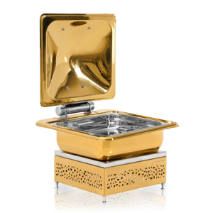 Plato de frotamiento de acero inoxidable para suministros de boda, platos de frotamiento de lujo, calentador de alimentos usado, estufas de Buffet, platos de diseño Popular - Product Image 1