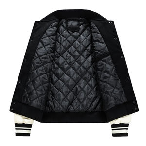 Chaqueta Universitaria de Alta Calidad en Oferta, Cuerpo de Lana, Mangas de Cuero, Logotipo Bordado Personalizado en Chenilla o Plano para Hombre - Product Image 6