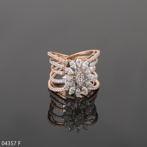 แหวนเพชร D'VINS JEWELS ทองคำแท้ 14K ชุบทองคำชมพู เพชรทรงกลมเจียระไนแบบบริลเลียนท์ สำหรับผู้หญิง เหมาะสำหรับเป็นของขวัญหมั้นและงานแต่งงาน - Product Image 3