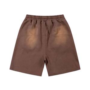 Shorts décontractés pour hommes, coupe ajustée, taille mi-haute, 100% coton, brodés, délavés à l'acide, style urbain, collection été 2025 - Product Image 4