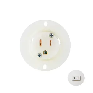 Produit taïwanais Sortie à bride NEMA 5-15 Sortie à bride verrouillable résistante aux intempéries pour installations extérieures - Product Image 1