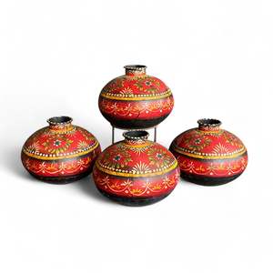 Maceta Pintada a Mano de Hierro Forjado, Diseño Tradicional, Florero de Mesa - Product Image 1