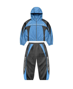 Windbreaker Tracksuit 2 Piece <b>Trouser</b> and Hood Jacket 100% Nylon DTF Logo Reflective Lines Panels Work Windbreaker Tracksuit - Product Image 4