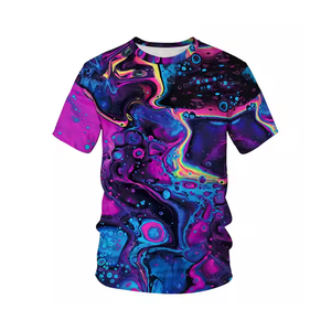 Venta al por mayor 100% poliéster sublimación Jersey camiseta Casual Streetwear con diseño personalizado impresión y patrón propio logotipo camiseta - Product Image 1