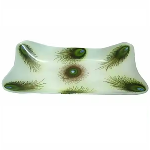 Plateau de service élégant imprimé de logo personnalisé de mariage de style lotus couleur or antique pour la maison hôtel restaurant - Product Image 6