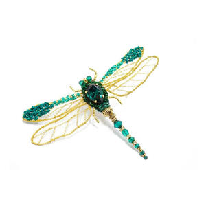 Broche de libélula de la mejor calidad #02, broches de alambre de lingotes de nuevo diseño, latón bordado, hermosa moda, venta al por mayor, tela de bajo precio - Product Image 1