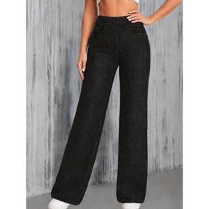 Pantalones Vaqueros Kadin Yuksel con Bolsillos Laterales, 38591 - Negro - Product Image 2