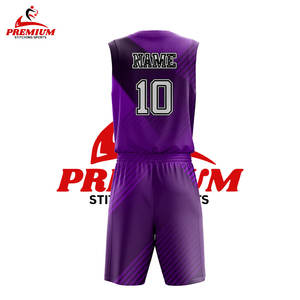 Vêtements de sport d'été en gros, respirants, antibactériens, à séchage rapide, ensembles d'uniformes de basket-ball grande taille, logo personnalisé, appliqué - Product Image 3