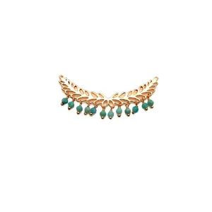 Perles de Cornaline Plaquées Or Feuille Charme Connecteur Collier Pendentifs Bijoux