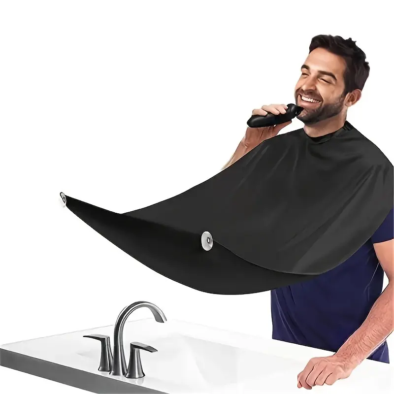 पुरुष दाढ़ी वाला एप्रन चिकनी दाढ़ी साफ शेविंग एप्रन कपड़ा इकट्ठा करें बिब चेहरे के बाल डाई ट्रिमिंग्स कैचर केप