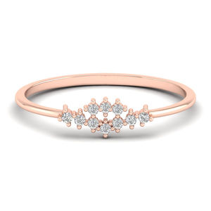 Design original 14K or rose rond brillant 0.07 carats bagues en moissanite pour fiançailles bijoux de fête de mariage - Product Image 1