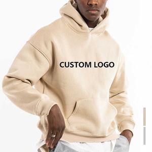 Sweat à capuche grande taille pour hommes Pull à capuche en polaire lourde avec cordon de serrage Hoodies en coton surdimensionnés Logo personnalisé - Product Image 6