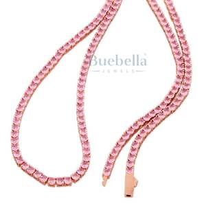 Venta caliente 14K chapado en oro Esmeralda collar de cadena de tenis 3mm de ancho con alta calidad VVS Moissanite joyería de lujo - Product Image 3