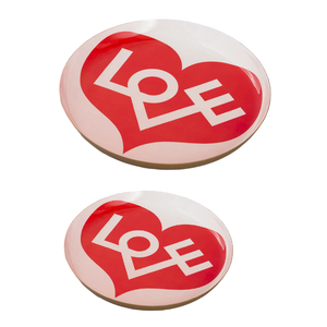 Forme ronde en aluminium Design Love Filling Sticker Imprimé Couleur rouge et blanche Plats et assiettes finis pour servir les aliments - Product Image 3