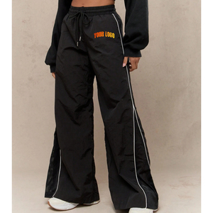 Custom Wholesale Men Autumn 100% Cotton Anti-Wrinkle <b>Fleece</b> Track Pants Mid Waist Zipper Fly Lace Flat Front Casual <b>Trousers</b> - Product Image 1