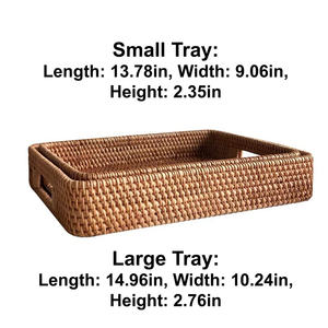 Plateau en rotin naturel fait main pour la décoration de la maison, plateau de service le plus vendu fabriqué au Vietnam au meilleur prix - Product Image 5