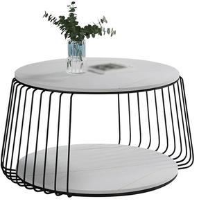 Mobilier moderne pour hôtels et restaurants Table basse en fer plaqué or avec dessus en marbre noir Table basse Dessus en marbre - Product Image 4