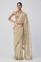 Organza elegante alla moda più di tendenza con ricami di codifica Saree Shopping Online moda donna India