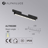 Spot LED cylindrique magnétique ultra-plat 5 mm anti-éblouissement à montage en surface, rail réglable, luminaire linéaire sur rail 2/3/4 fils
