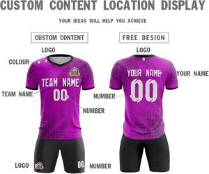 Camiseta de fútbol personalizada unisex, conjunto de pantalones cortos con cuello en V y nombre del equipo, camisetas personalizadas para adultos y jóvenes, servicios OEM - Product Image 3