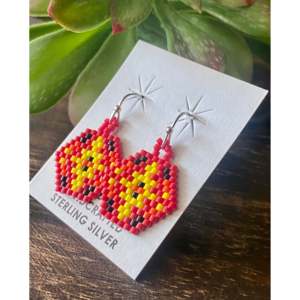 Pendientes Colgantes Navajo con Cuentas de Plata de Ley y Piedras Multicolores, Joyería Artesanal Hecha a Mano - Product Image 4