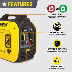 Générateur onduleur à onde sinusoïdale pure double carburant 2500W par Champion Portable Power Station - Product Image 3