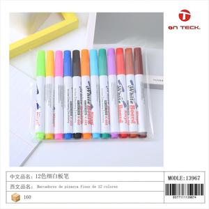 Set di pennarelli per lavagna bianca Fine a 12 unità pennarello per lavagna bianca fine strumento di scrittura colorato durevole e liscio 13967 per la scuola