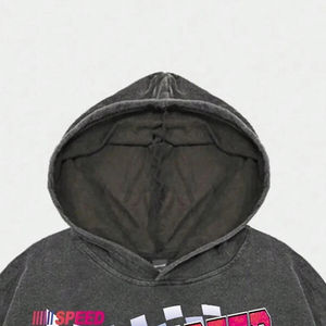 Sudadera con Capucha para Hombre, Estilo Casual, Lavado Ácido Personalizado de Alta Calidad, Impresión DTG, Sin Cordón, Hombros Caídos, Precio al por Mayor - Product Image 3