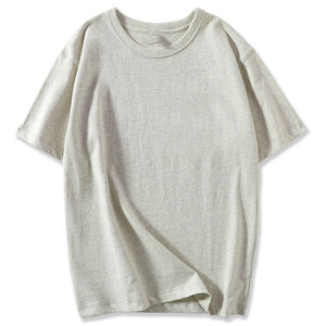 OEM Logo personnalisé Design été 290g coton lourd hommes brossé fond épaissi T-shirt couleur unie - Product Image 4