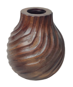 Decoración del hogar estilo americano moderno tallado a mano marrón oscuro Vintage gran oferta decoración de boda artesanal India mango madera a granel jarrón olla - Product Image 3