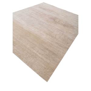 Alfombra Kavi Ivory de Lana y Seda de Bambú Anudada a Mano, Colección Afterglow, Color Sólido, Rectangular, para el Hogar o Pasillo, 10 mm de Grosor, Eskm-04 - Product Image 2