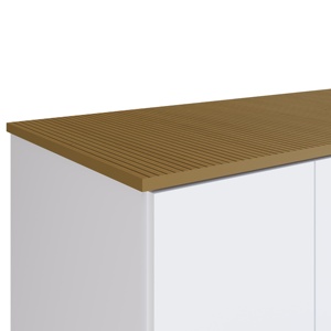 Armoire de chambre à coucher pour enfants, Style moderne, 3 portes, 2 tiroirs, meubles de maison pour enfants, armoire en bois, panneau de particules, couleur blanche, brésilien - Product Image 3